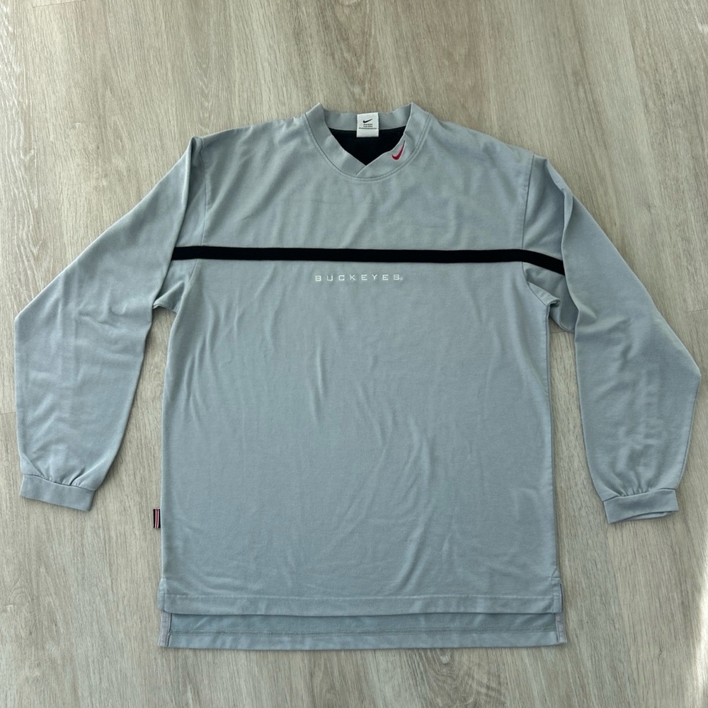 Nike Ohio State Buckeyes men’s Medium Gray Long Sleeve athletic top Y2K